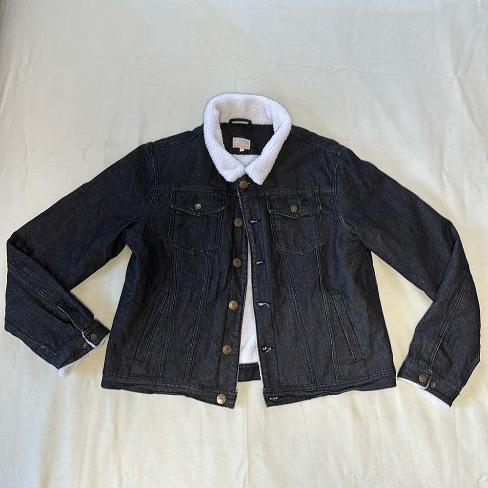 Black Jean, Sherpa-like lined Born Primitive Jacket